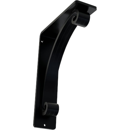 Ekena Millwork Legacy Wrought Iron Bracket, (Triple center brace), Powder Coated Black 2"W x 5 1/2"D x 8"H BKTM02X05X08TLE